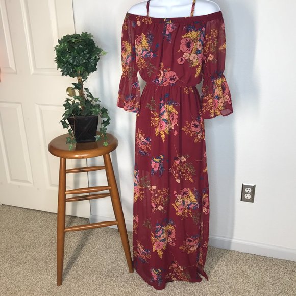 🍹As U Wish Long Dress | Burgundy | X-Small - Picture 15 of 15